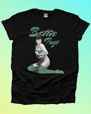 Bettie Page Pin Up Movie Star Goth Emo Model Icon Naked Music Mens Tshirt Woman • £9.99