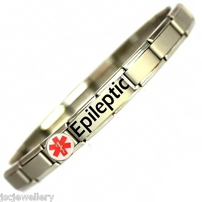 EPILEPTIC Medical Alert SOS Stainless Steel Bracelet - Uni-Sex Adjustable • £12.70