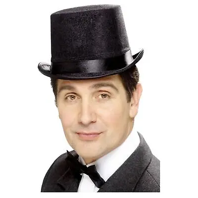 Men's Tales Of Old England Victorian Ring Master Theme Costume Black Topper Hat • £7.83