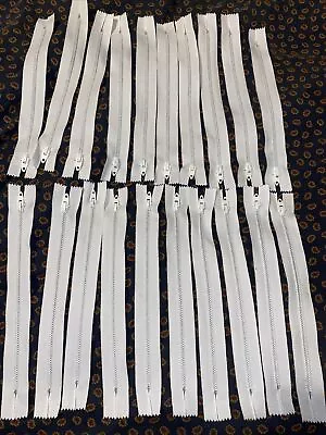 10 Piece Lot Talon White Metal Teeth Closed End Zippers 7 Inch Vintage NOS • $2.50