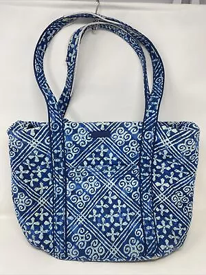 Vera Bradley Tote Shoulder Bag Blue Multicolor Cuban Tiles • $10.20