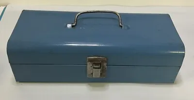 Vtg Bernzomatic Metal Blue Tool Box Tackle Box Case With Handle - 10.75 X 3 X 6  • $29.40
