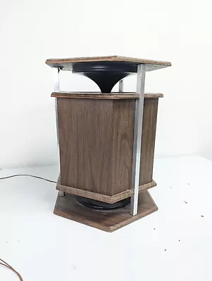 One Vintage Mid Century Modern HEXAGON Speakers Faux Wood Formica Veneer Single • $79