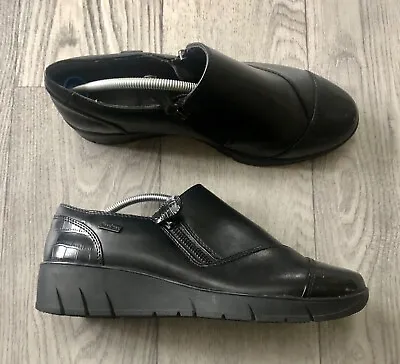 Jana Tex Soft Flex Ladies Flat Shoes Size 6 Black Excellent Condition • £13
