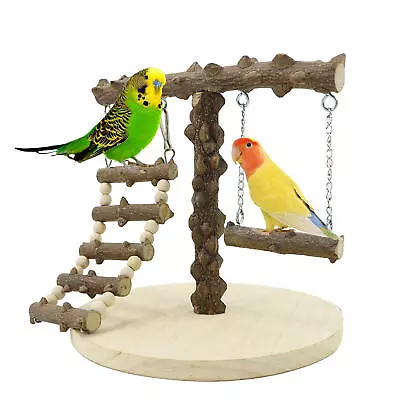 Natural Wood Bird Playground Parrot Perch Playstand Play Gym Stand Playpen • $31.91