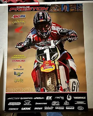 Vintage 2003 Travis Preston Team Honda Amsoil Sponsored Motorcross Poster • $35