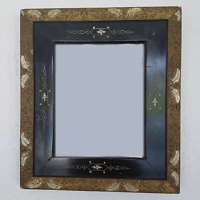 $250 • Buy Carved Ebony & Gold Gesso Wood Rococo Double Picture FRAME - Inlaid FRAME