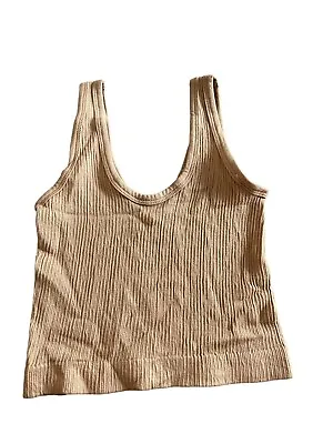 $32.04 • Buy Out From Under Urban Outfitters S Brown Stretch Silky Soft Ribbed Crop Tank Top