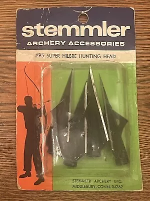 Vintage 1970’s STEMMLER #95 Super HILBRE Hunting Head Broadheads  NOS 4 Pack • $47.95