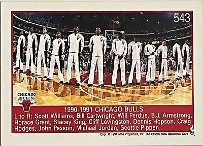 1991-92 NBA Hoops - #543 Michael Jordan/Chicago Bulls Champions Team Photo • $4.99