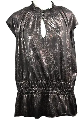 Essentials By Milano Black & Copper Sleeveless Blouse Side Size XL • $8.04