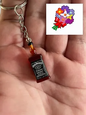 1 X Jack Daniels Bottle On A Keyring Great As A Funny Gag Gift  A97 • $6.99
