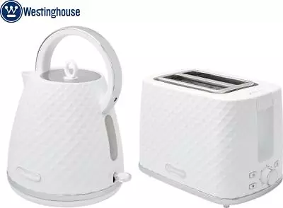 2-Piece Westinghouse Diamond Kettle And Toaster Breakfast Combo Value Pack WHITE • $214.95