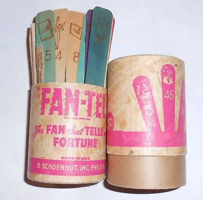 Vintage 1937 O. Schoenhut FAN-TEL Fortune Telling Sticks Instructions Missing 1 • $50