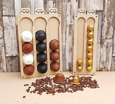 Coffee Pod Holder Display Storage With Interchangeable Names Nespresso + Dolce • £4