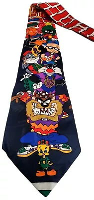 Looney Tunes Posee Bugs Bunny Marvin The Martian Daffy Duck Novelty Necktie • $14.96