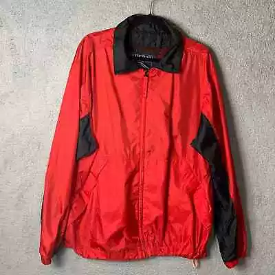 Pacific Trail London Fog Windbreaker Jacket Mens Large Red Lightweight Hood   • $22.47