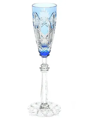Faberge Czar Azure Blue Cut To Clear Cased Crystal Liqueur Cordial New Signed • $335