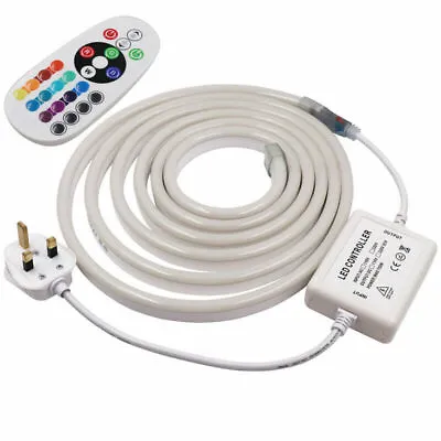 1m-50m RGB LED Strip Neon Flex Rope Light Waterproof Outdoor 220V 240V UK Plug • £120.04