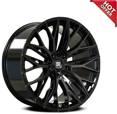 4RIMS 22x9/22x10.5 Lexani Wheels Aries Gloss Black Rims(S14) • $2059