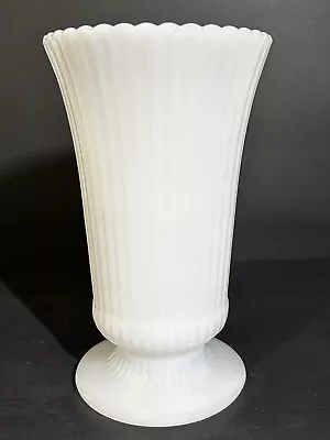 Vintage E.O. Brody Milk Glass M5000 Vase Scalloped Edge Ribbed Cleveland O. USA • $11