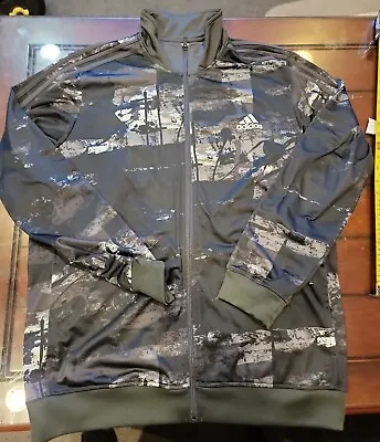 Men Adidas Grey Black Pattern Jacket. (XL) AY3523 UNIQUE Full Zip EXtra Large • $17.96