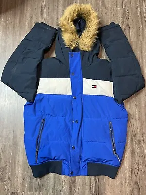 Tommy Hilfiger Jacket Mens Medium Arctic Quilted Snorkel Bomber Faux Fur Lined • $39.99
