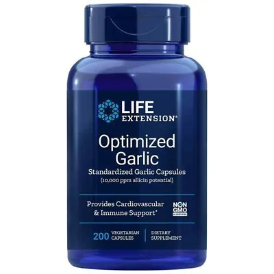 Life Extension Optimized Garlic 1200mg Allicin 10000ppm 200Caps Non GMO • $19.71
