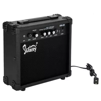 New Glarry  Black Electri Bass Guitar 20W Amplifiers Electric Bass Sound AMP • $34.49