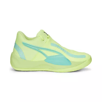 Puma Rise Nitro 37701213 Mens Green Canvas Athletic Basketball Shoes • $57.99