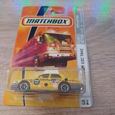 Matchbox 1/64 Diecast City Action Peeling Blister Yellow 2006 Crown Vic Taxi • $2.50
