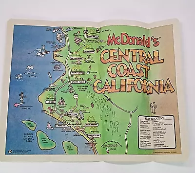 McDonalds Paper Food Tray Liner Placemat Vintage 1994 CENTRAL COAST CALIFORNIA • $7.99