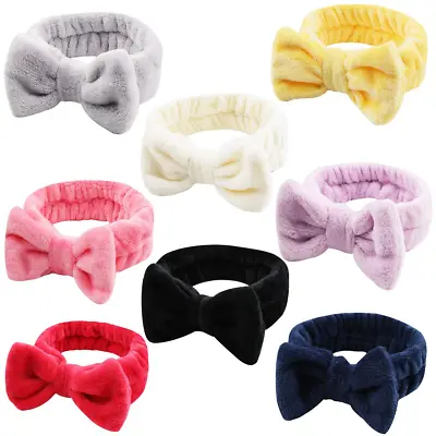 Spa Headband  8 Pack Soft Bow Hair Band Skincare Headbands For Washing Face Ma • £11.56