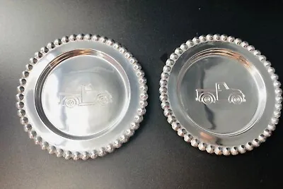 Set Of 2 Mariposa Beaded Aluminum Wine Coaster • $30