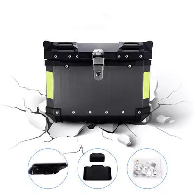 Black Motoreyele Tnunk Motorcycle Top Case Waterproof Tail Box Luggage Storage • $99