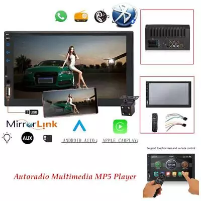 7  HD  DC 12V 2 Din Car Radio Multimedia MP5 Player Bluetooth Camera ISO Android • $108.80