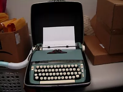 Vintage SCM Smith Corona Super Sterling Manual Portable Typewriter With Case • $99
