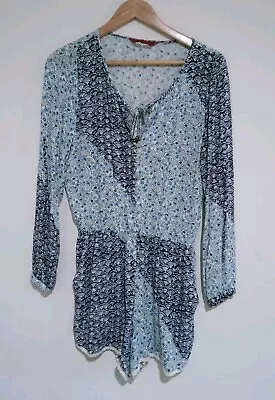 Tigerlily Size 10 Rayon Long Sleeve Boho Playsuit • $35