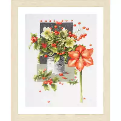 Lanarte Counted Cross Stitch Kit  Holly Jolly Amaryllis Marjolein Bastin Evenwea • $75.25