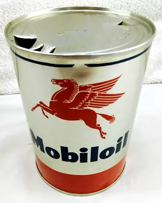 Vintage MOBILOIL Mobil SAE 10W 1 Qt Metal Oil Can Pegasus Socony E-1459Y Empty • $46