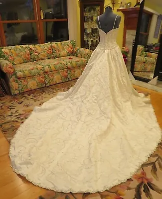 MAKE OFFER NWT Mori Lee Vintage Wedding Dress Flowers Cinderella Gown Train WOW • $1199