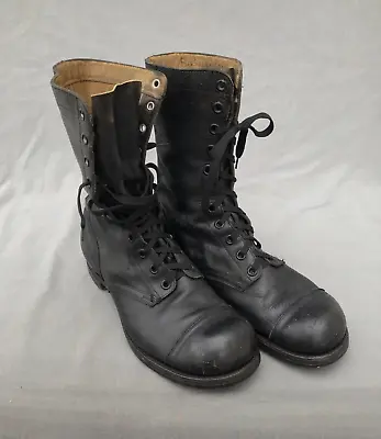 Vntg 60s SLIPKNOT Military Jump Boots Black Leather Mens Sz 12 Air Force Santa • $85