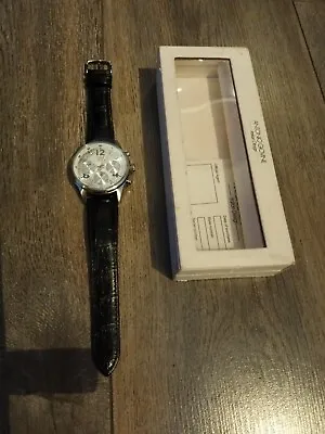 Antonio Giovine Men's Italian Design Watch With Black Genuine Leather  Strap • £32