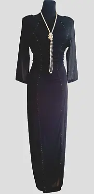 Mint Velvet Maxi Long Embellished Silk Viscose Dress Size 14 • £35.50