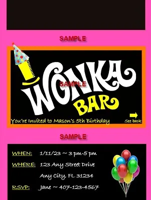 7.56 Oz. BIRTHDAY/HOLIDAY-Willy Wonka Bar Wrapper & Golden Ticket • $12.06