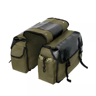 Motorbike Large Capacity Saddle Bag Motorcycle Riding Travel Canvas S6T9 • $29.95