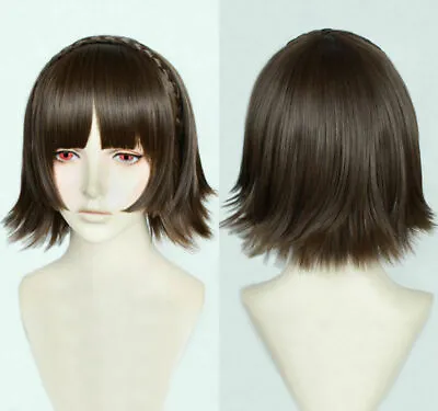 For Cosplay Makoto Niijima Brown Mixed Hair Wig W/ Braid+Wig Cap • $17.46