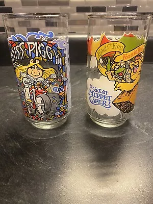 Vintage 1981 The Great Muppet Caper McDonald's Drinking Glasses Cups Lot Of 2 • $9.90