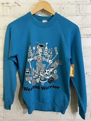 Vintage 80s Weekend Warrior Sweatshirt Small Crewneck Jerzees Retro Humor Sports • $20