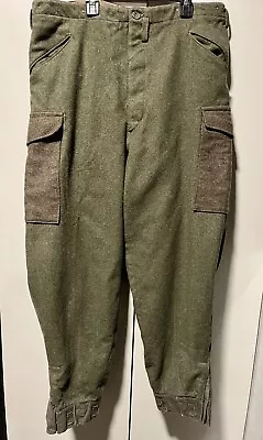 Vintage 1941 Crown 104U WW2 Swedish Army Trousers Wool Cargo Pants 37 X 29 • $20